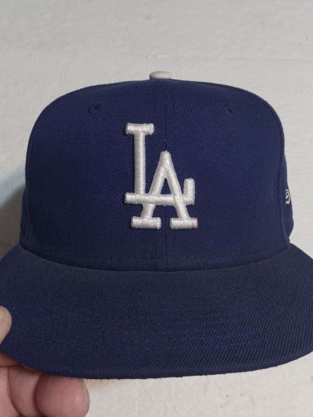 New Era 59fifty LA Dodgers Fitted Hat/Cap 7 1/8 Blue/White